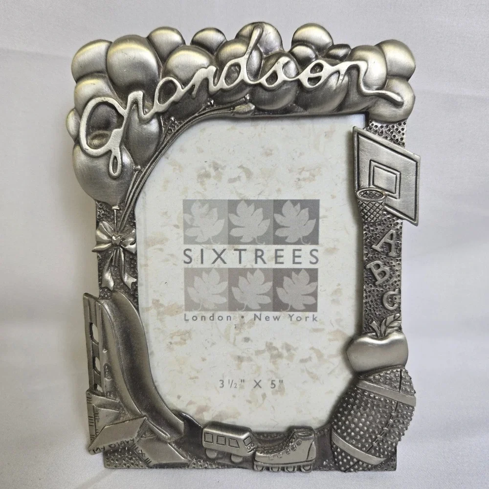 Sixtrees Grandson Metal Photo Frame Holds 3.5